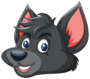 Mutlu, dost canlısı bir köpek yüzünün vektör grafiği