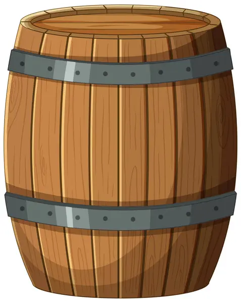 Vector Graphic Classic Wooden Barrel — Stock Vector