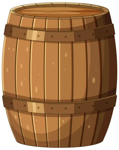 Vector Graphic Classic Wooden Barrel — Stock Vector