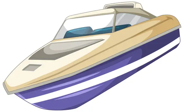 Colorful Vector Art Modern Speedboat — Stock Vector