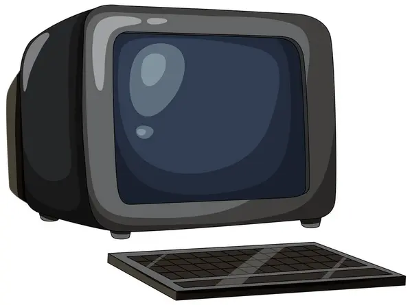 Векторная Графика Старомодного Телевизора Клавиатуры — стоковый вектор