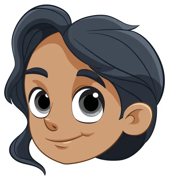 Vector Image Happy Young Cartoon Girl — Stock Vector