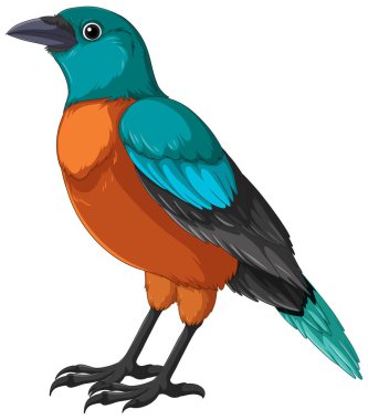 Tropikal bir kuşun canlı, detaylı vektörü.