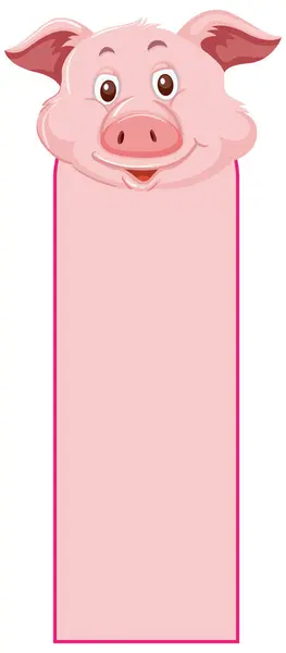 Vector Illustration Happy Pig Pink — Stock Vector