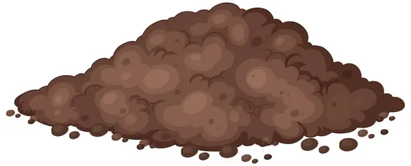 Cartoon Style Heap Brown Soil Dirt — Stock Vector