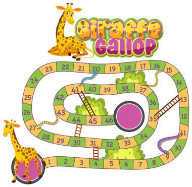 Zürafalar ve numaralarla renkli çocuk masası oyunu