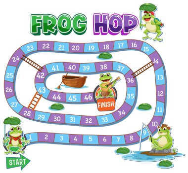 Oyuncu kurbağa karakterli renkli bir masa oyunu