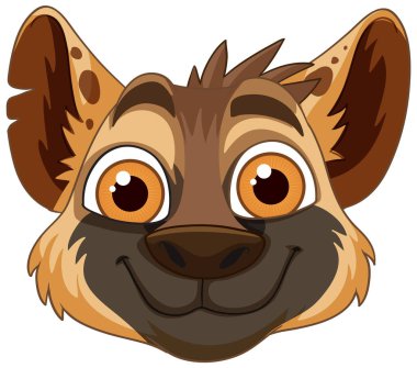 Gülümseyen sırtlan, büyük, anlamlı gözleri var.