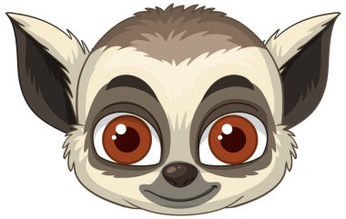İri, anlamlı gözleri olan sevimli lemur.