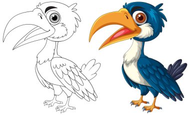 Renk ve özet olarak bir kuşun vektörü