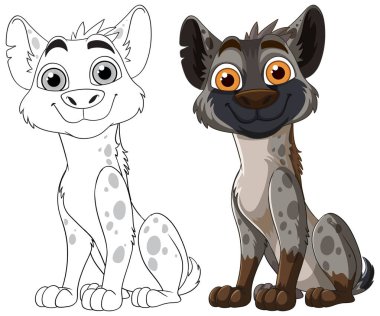 Renkli ve özet versiyonlu sevimli sırtlan.