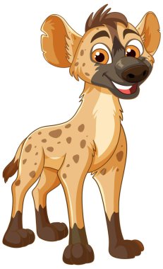 Mutlu sırtlan neşeli bir ifadeyle