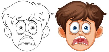 Şok olmuş bir çocuğun tasviri.