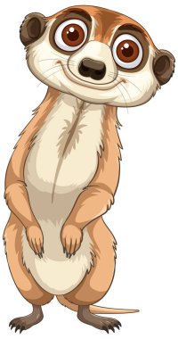 Büyük gözleri dik duran sevimli mirket.