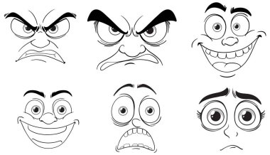 Farklı insan yüz ifadelerinin yansıması.