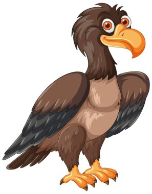 Sevimli bir çizgi film karakteri duruyor.