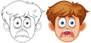 Bir çocuğun şok olmuş yüzünün taşıyıcısı.