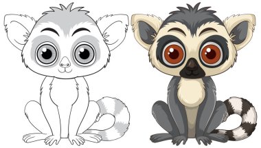 Renk ve özet olarak sevimli lemur