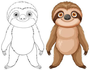 Renkli ve hatlı sevimli tembel hayvan.