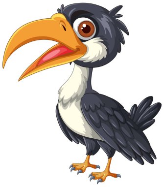 Büyük turuncu gagalı renkli bir tukan.