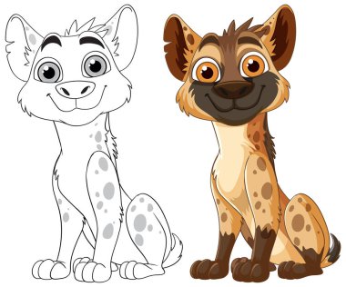 Renkli ve özet versiyonlu sevimli sırtlan.