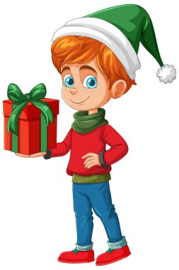 Şenlikli bir hediyeyle bir çocuk