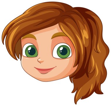 Kahverengi saçlı bir kızın resmi.