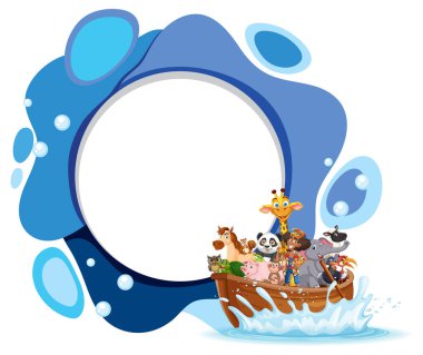 Bir teknede çeşitli hayvanlar.