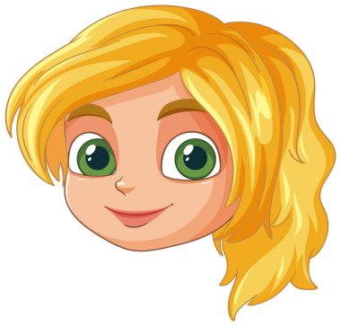 Mutlu çocuk yeşil gözlü ve sarı saçlı.