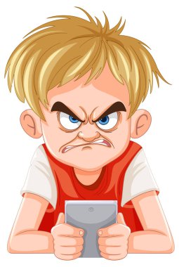 Hüsrana uğramış çocuk elinde bir tablet tutuyordu.