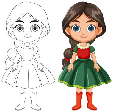 Tatil elbiseli ve çizmeli kız.