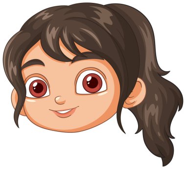 Kocaman gözleri olan sevimli çizgi film kızı.