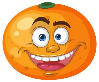 Gülümseyen turuncu gözler ve ağızla