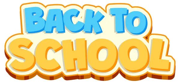 stock vector Colorful text promoting school return