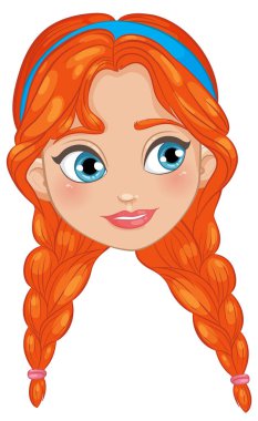 Kızıl örgülü saçlı bir kızın resmi.