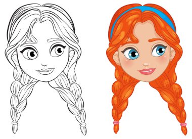 Yanyana siyah-beyaz ve renkli kız