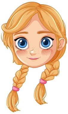 Mavi gözlü ve çilli tatlı bir kız.