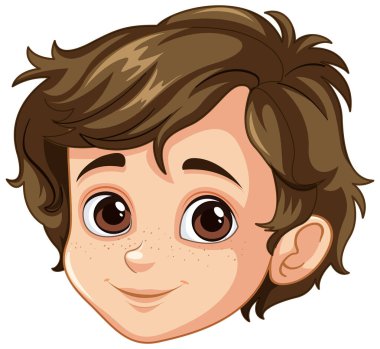 Mutlu bir çocuğun yüz ifadesi.