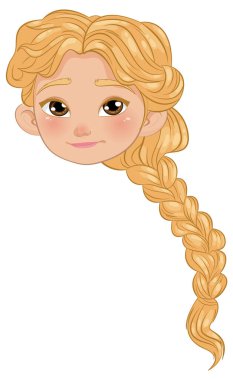 Uzun örgülü saçlarıyla gülümseyen kız.