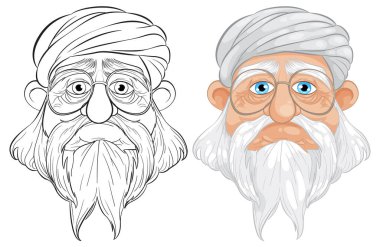 Gözlüklü yaşlı bir adamın vektör çizimi