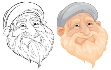 Neşeli yaşlı bir adamın vektör sanatı