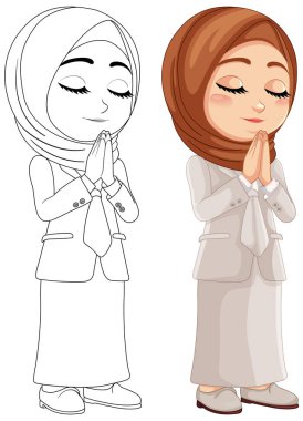 Müslüman bir kızın dua edişi.