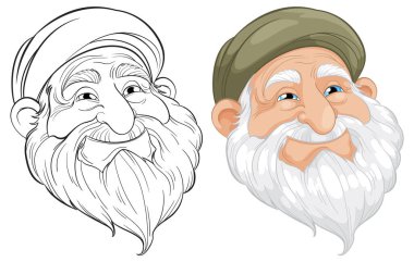 Sakallı ve şapkalı yaşlı bir adam.