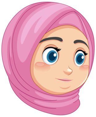 Müslüman bir kızın vektör illüstrasyonu