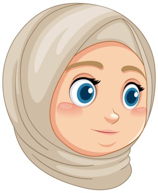 Başörtüsü takan neşeli bir kız