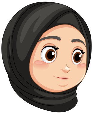 Müslüman bir kızın vektör illüstrasyonu