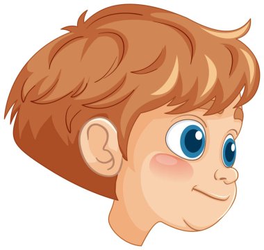 Mutlu bir çocuğun yan profili.