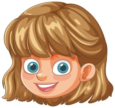 Gülümseyen mavi gözlü mutlu kız