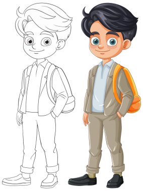 Sırt çantalı bir çocuğun resmi