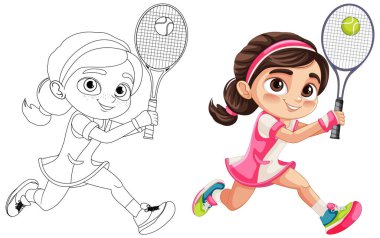 Tenis oynayan bir kız resmi